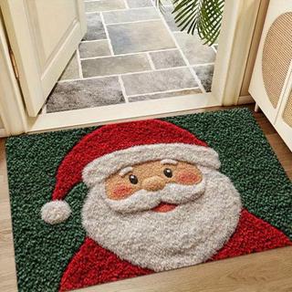 Tapete De Banheiro , Porta De Natal Com Absorção De Água Design De Papai Noel Para Pés De Decoração
