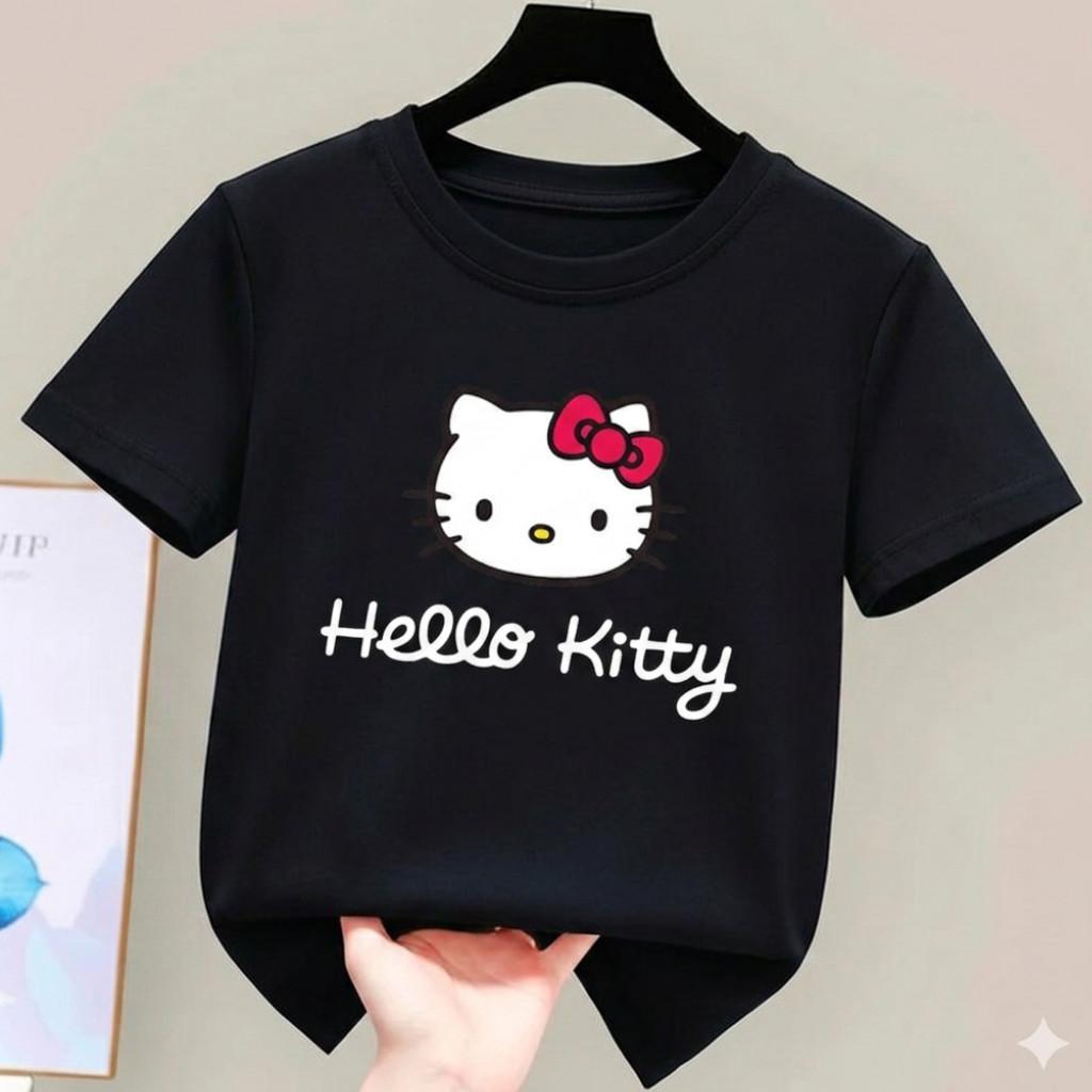 Camiseta Feminina Infantil Estampada 100% Algodão Infantil Hello Kitty Envio Rápido