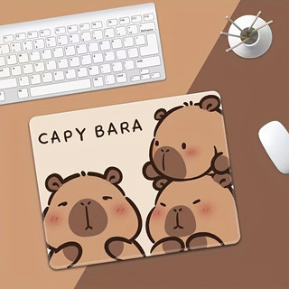 Mouse Pad Gamer Capybara Animal Fofo, Mouse Pad Antiderrapante Borda Costurada para Escritório e Jogos