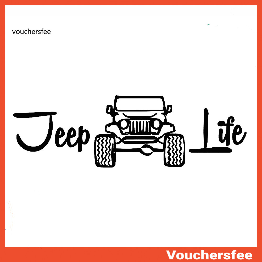 [VOU] Jeep Life Car SUV Truck Veículo Corpo Pára-Choques Janela Decalques Adesivo Decoração