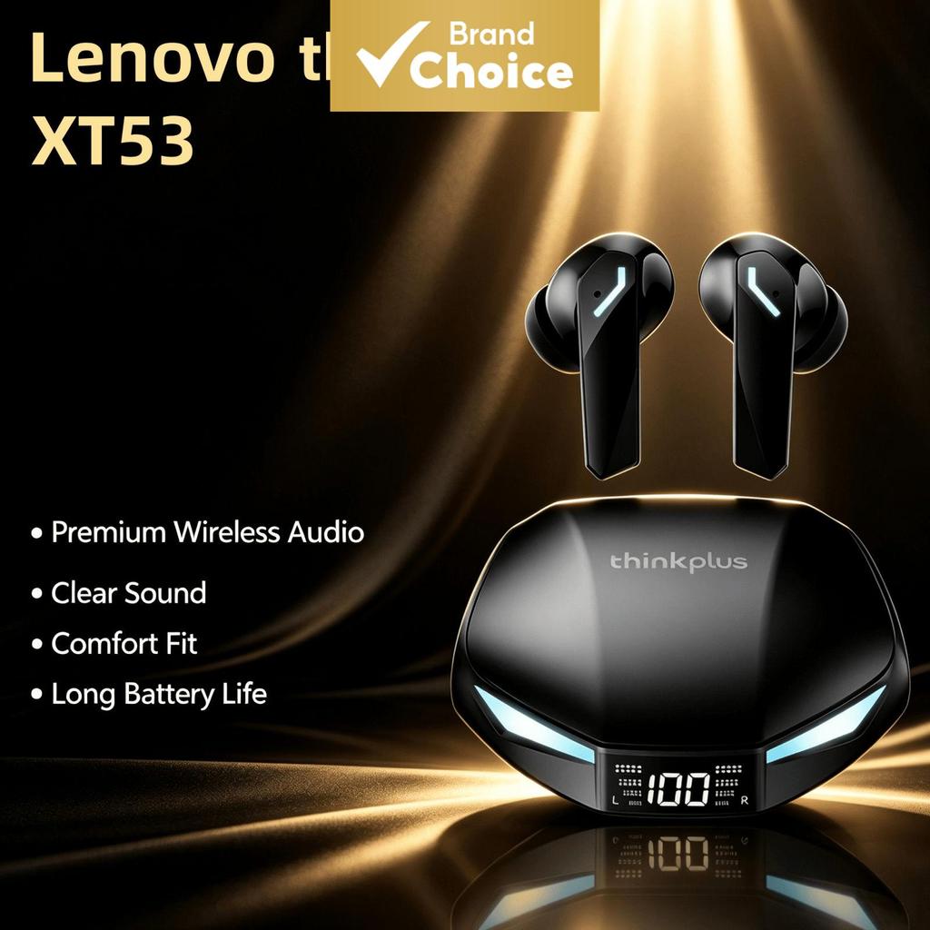 Fones de ouvido Bluetooth sem fio Lenovo XT53, TWS intra-auriculares, microfone HD com cancelamento de ruído por IA,