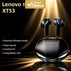 Fones De Ouvido Lenovo XT53 Sem Fio Bluetooth Intra-Auriculares TWS AI Com Cancelamento De Ruído HD Microfone Voz Clara