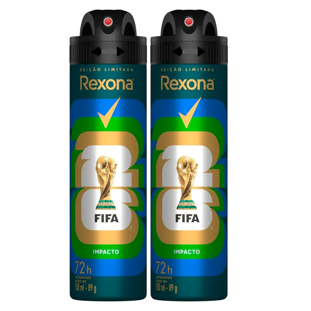 Kit Desodorante Aerosol Rexona Men Impacto 150ml - 2 unidades