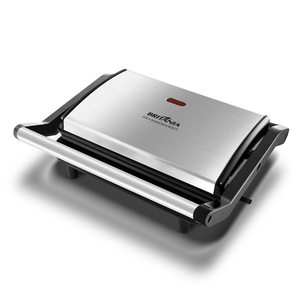Sanduicheira Grill Britania Press BGR27I Inox 850w 127v