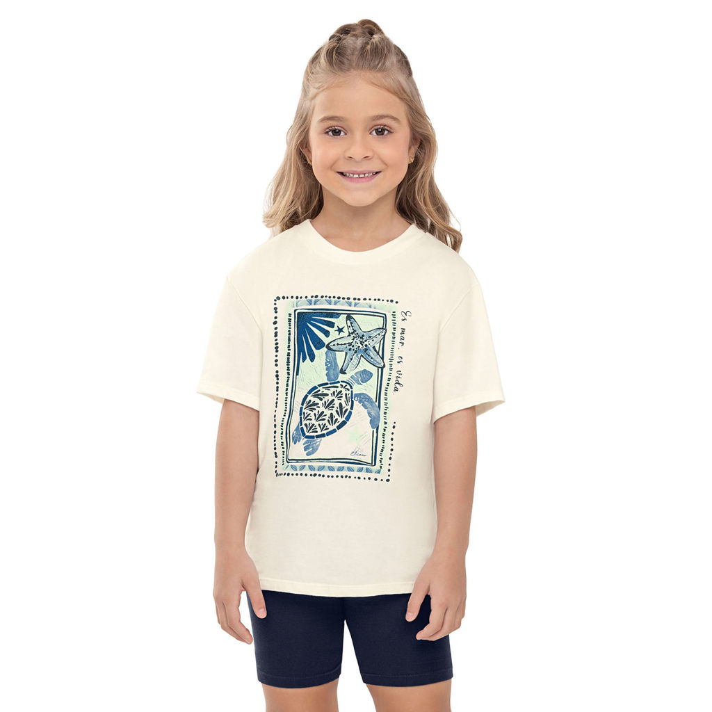 Conjunto Infantil Menina Glitter Tartaruga Elian Bege