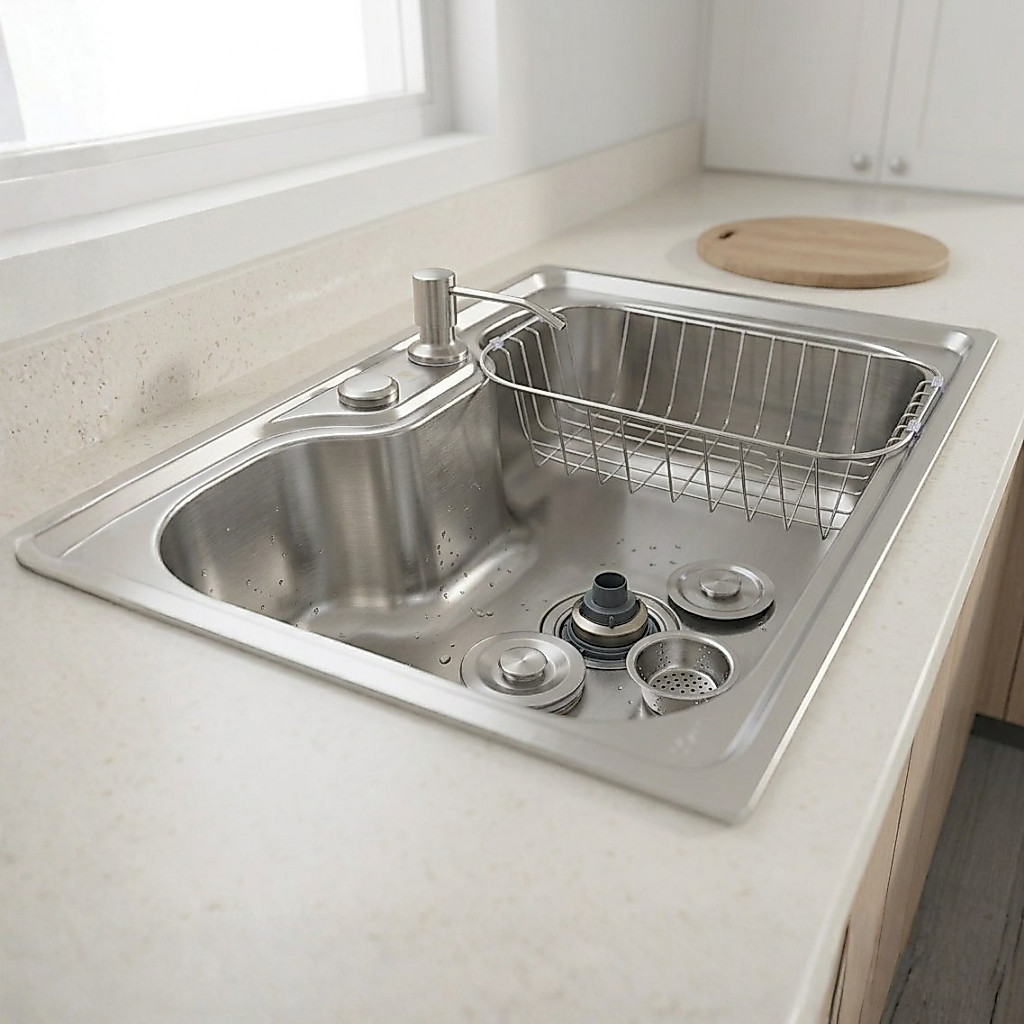 Cuba Gourmet Cozinha Aço Inox 60x42cm Pia Com Ralo Dispenser Escorredor Acessorios