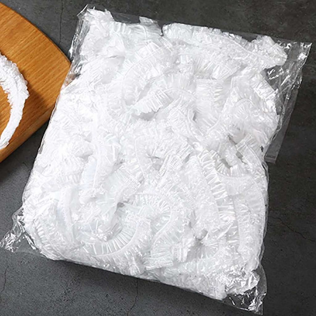 100 Toucas Descartáveis de plástico De Cabelo Para Banho Sanfonada Transparente Elástico