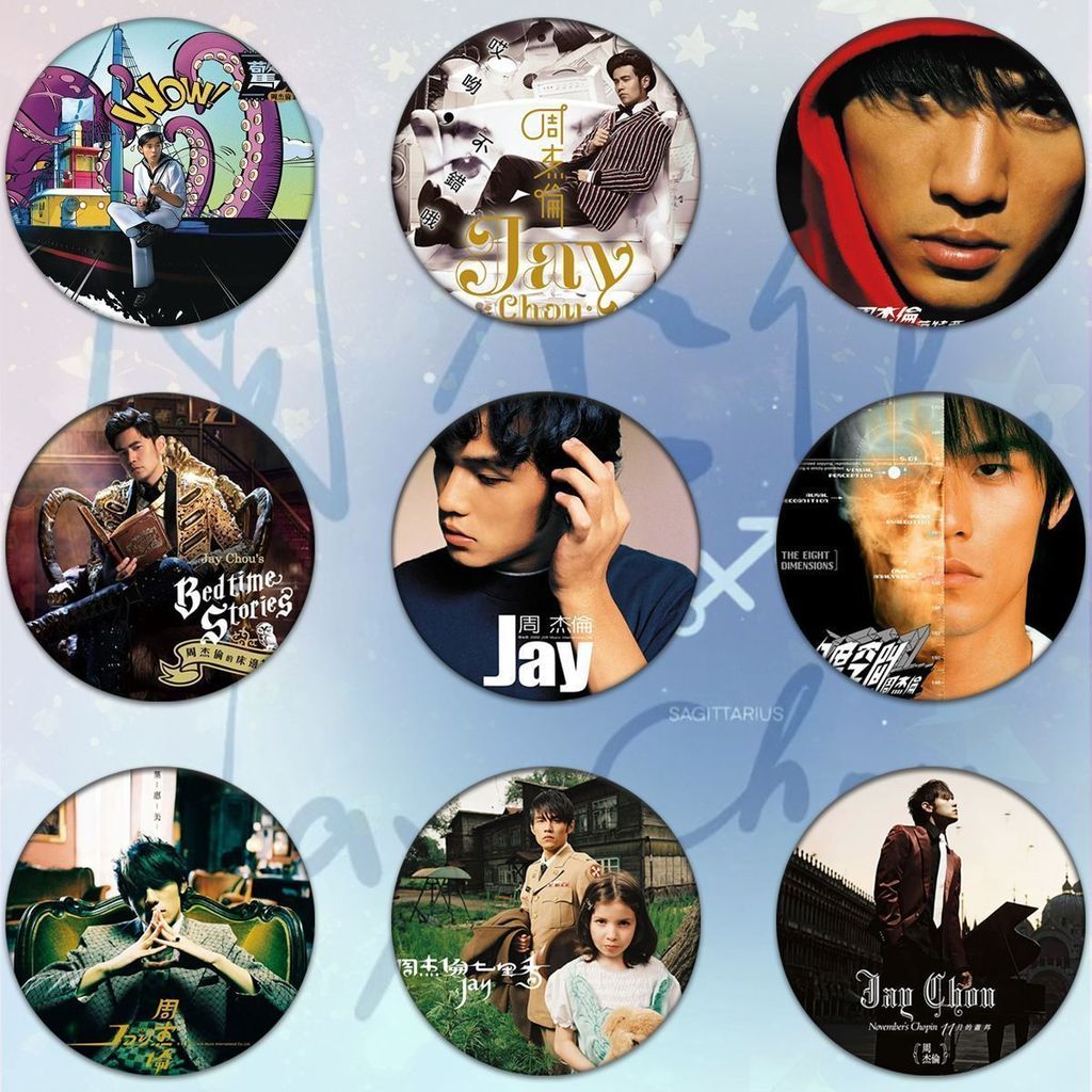 Jay Chou diy álbum caseiro de alto valor Bar Chi estrela mercadoria emblema presente mochila pingente distintivo