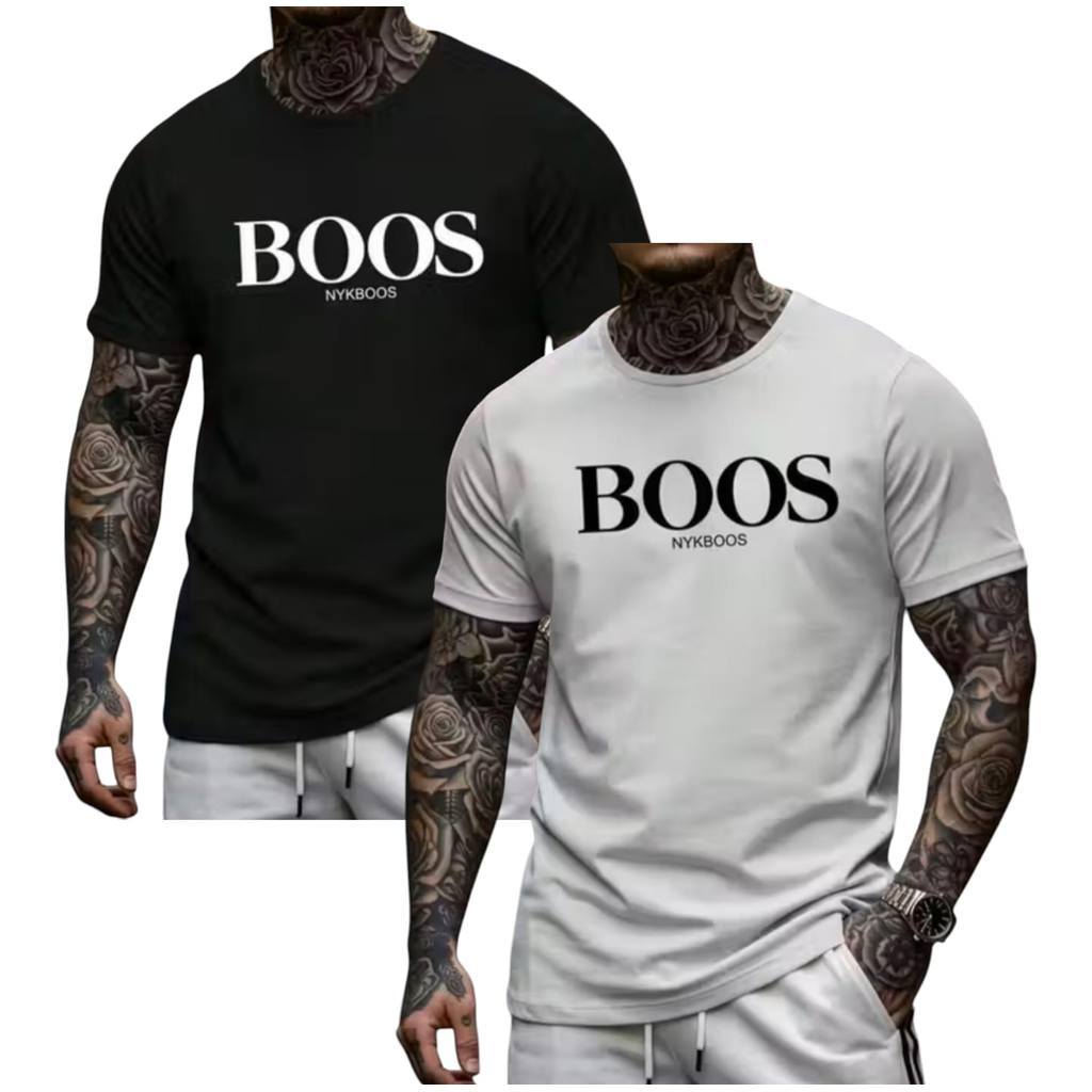 KIT 2 Camisetas Masculina Camisa 100% Algodão Gola Redonda Malha Premium Confortável Leve e Macia