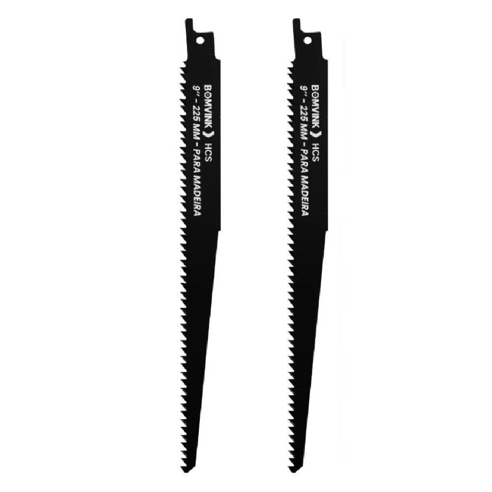 Lâmina serra sabre 225 mm 6 dentes para madeira 2 peças - BOM-5135 - Bomvink