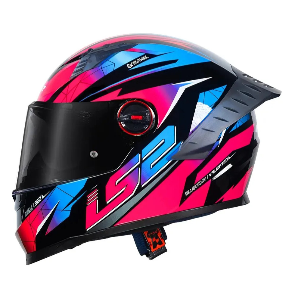 Capacete Ls2 Airline Azul Roxo Brilhante Ff358 Pro Fechado Lançamento Masculino Feminino