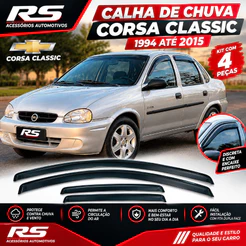 Calha De Chuva Corsa Classic 94 A 2015 4 Portas Ecoflex Defletor Acrílico Fumê Original
