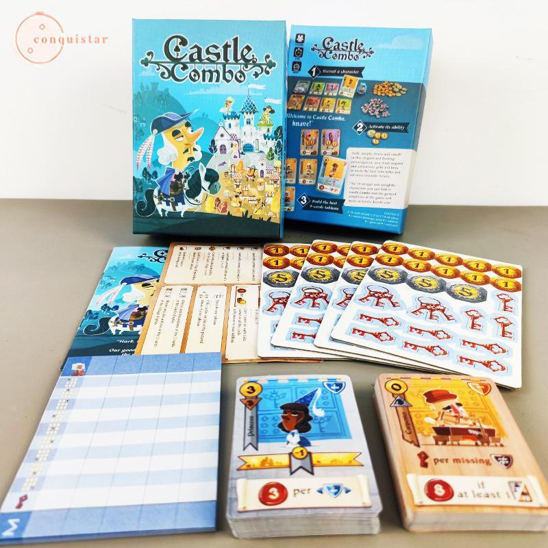Jogo de tabuleiro Castle Combo – Cartas de estratégia para 2 a 5 jogadores, ideal para festas, momentos em família e jog