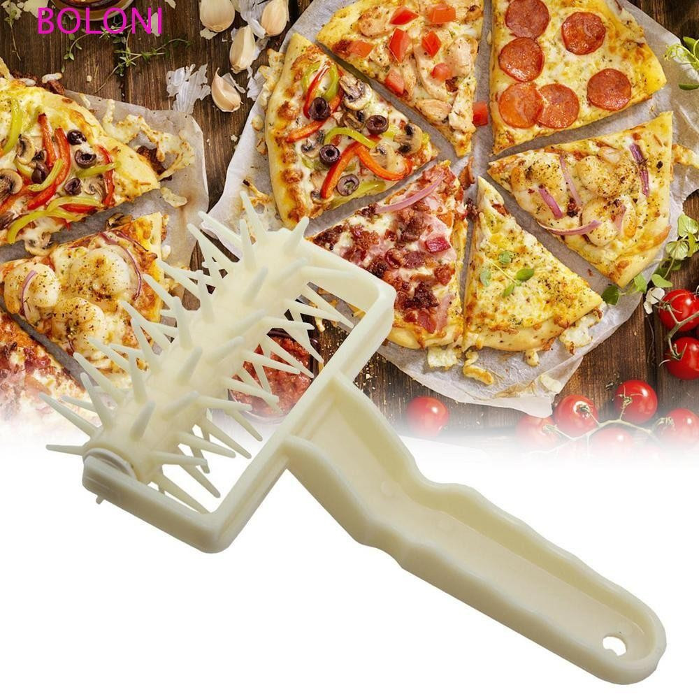 Rolo para pizza Boloni, perfurador de massa DIY, agulha de bolo de plástico portátil para pendurar, perfurador de biscoi