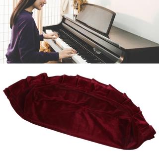 Capa de banco de piano de veludo dourado Xixian com renda macia elástica à prova de poeira protetor de banco para