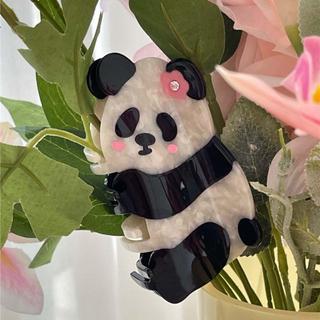 Novo prendedor de cabelo panda, prendedor de cabelo de animal de desenho animado, prendedor de cabelo de acetato com des