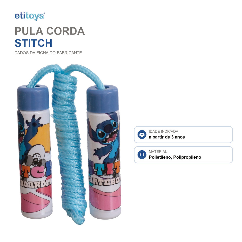 Pula Corda Infantil Stitch 2 Metros Etitoys · foto 2