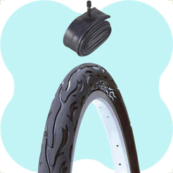 Pneu Bicicleta Kenda Flame Aro 26 x 2.125 Balão + camara de ar Shiver 26 Bico grosso freeride grau