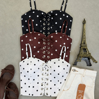 Blusa poá cruzada frente única