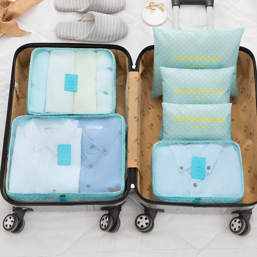 [Conjunto de 6 peças] versão coreana bolsa de armazenamento de viagem conjunto de seis peças conjunto de sete peças à pr