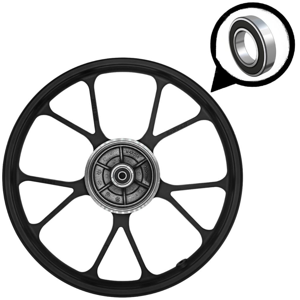 RODA TRASEIRA ESPORTIVA LIGA LEVE TITAN 150 2025 TITAN 160 START 150 160 MODELO V-SHAPE FOSCA COM ROLAMENTOS SHIVER