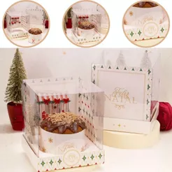 5 CAIXA PARA PANETONE 500g COM TAMPA DE ACETATO UNIÃO 6042 (JANGO NATAL 2026)