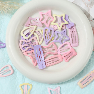 Novo prendedor de cabelo infantil para meninas, mini prendedor colorido com efeito de óleo, estrelas e laços, acessório 