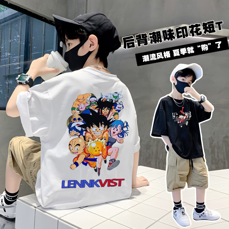 Crianças estilo ocidental dos desenhos animados camisetas de manga curta médio grande crianças verão puro algodão High s