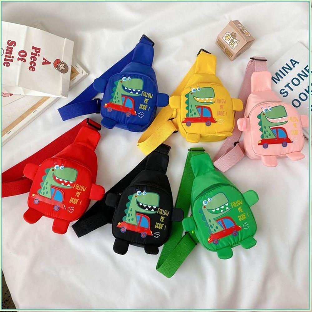 Bolsas De Peito De Ombro Para Crianças Pequenas , Bolsa Tipo Estilingue Pré-Escolares , Desenhos Animados De Dinossauros