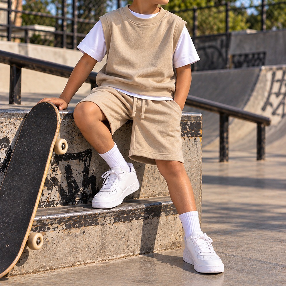 Kit Masculino 3 peças Kit Infantil conjunto masculino Infant5il Colete masculino infantil Moda juvenil Camisa