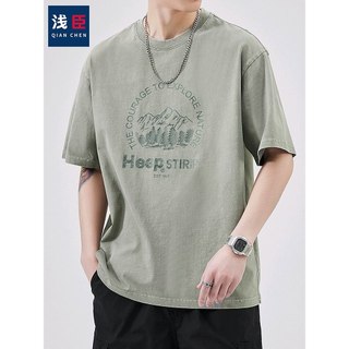 Camiseta americana de manga curta masculina verão na moda impressa roupas de algodão puro camiseta masculina de meia man