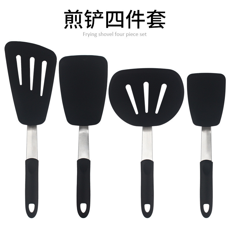 Espátula de Silicone antiaderente frigideira peixe espátula omelete espátula primavera espátula de aço panqueca espátula