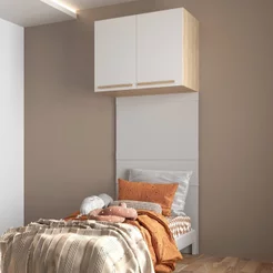Módulo Ponte Aéreo Solteiro San Diego Bege/Aveiro Oak/Cinza Urbano Cinza