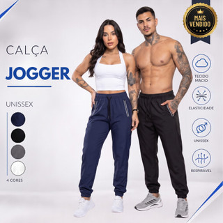 Calça Jogger Masculina Dry Fit Com Elastano Tactel Esportiva Bolsos Refletivo Treino Academia Unissex