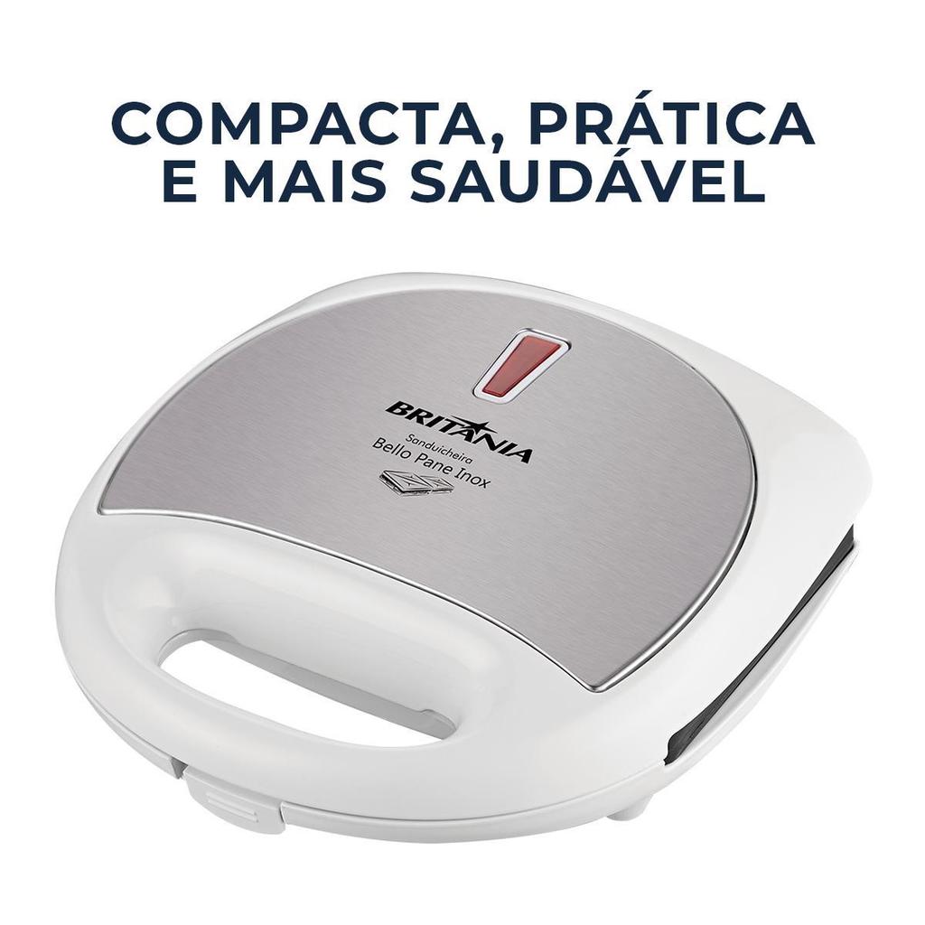 Sanduicheira Britânia Bello Pane Antiaderente Inox 750W · foto 2