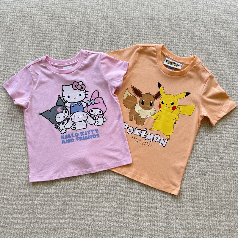 Tamanho 1-8 comércio exterior verão meninos meninas crianças puro algodão dos desenhos animados impresso camiseta de man
