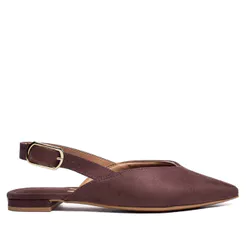 Sapatilha Feminina Vizzano Slingback Camurça Marrom Escuro