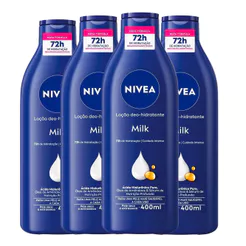 Kit 4 Cremes Hidratantes Corporais Nívea Body Extra Seca 400ml