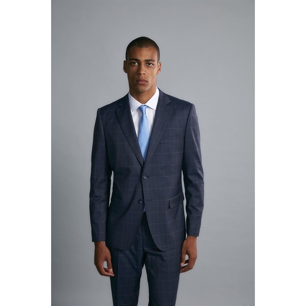 Terno 2 botões Xadrez - Azul Escuro