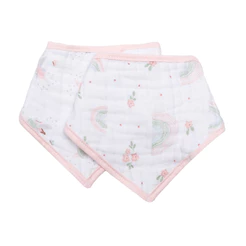 Kit Babador Bebê Bandana Papi Estampa Arco Íris Soft 2 Peças
