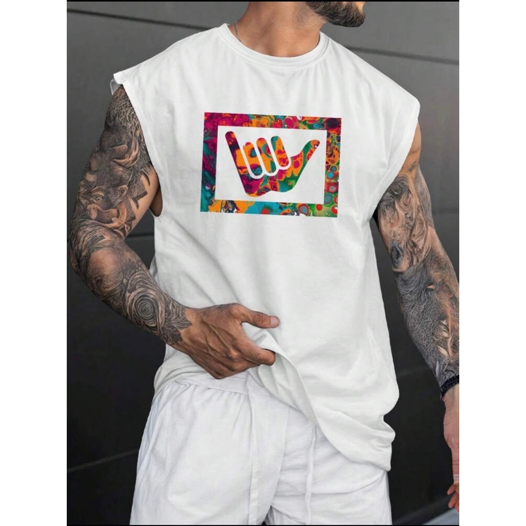 CAMISETA REGATA MACHÃO OVERSIZED MASCULINO ESTAMPADA 100% ALGODÃO UNISSEX CASUAL TREINO CORRIDA ACADEMIA em Oferta na Shopee