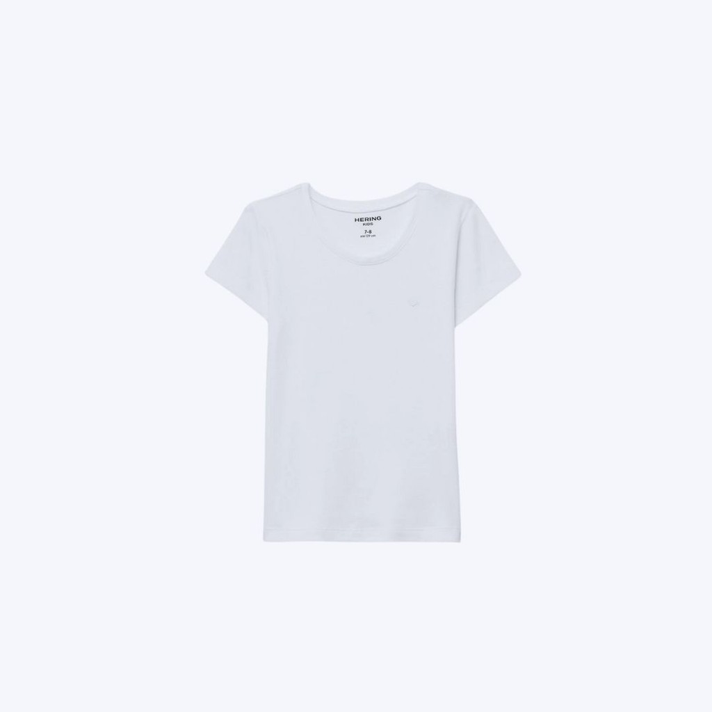 Blusa Básica Manga Curta Slim Branca Infantil Menina Hering Kids 5Cmpn0aen Branco