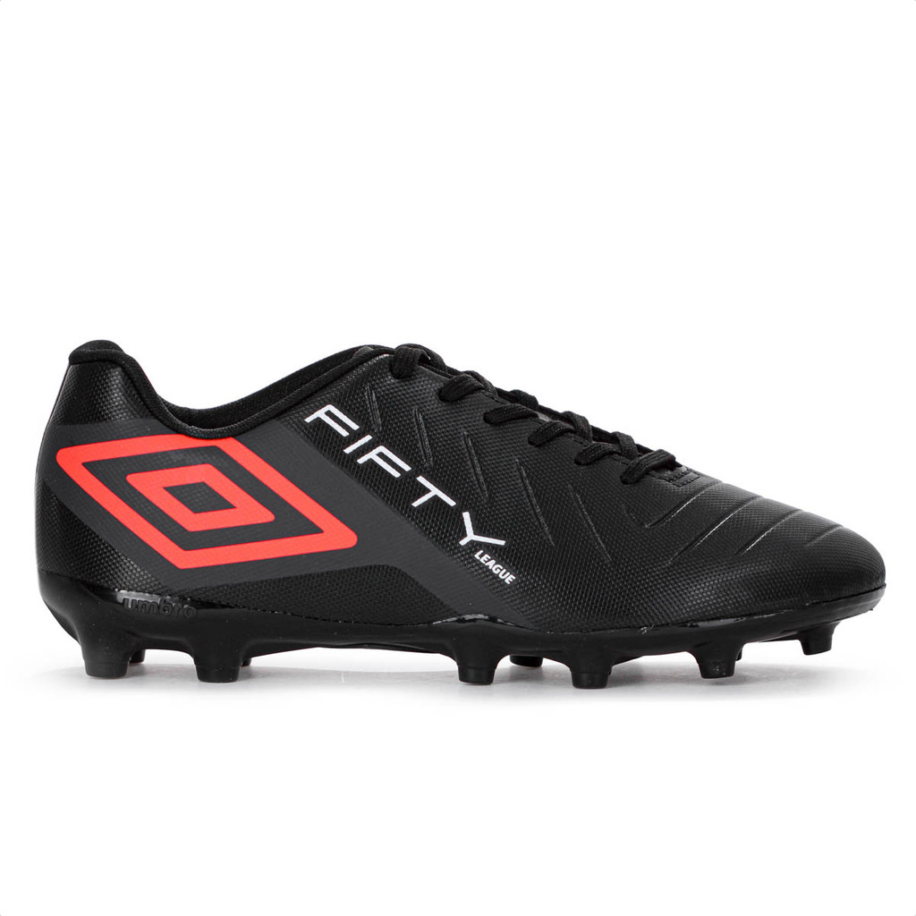 Chuteira Umbro Campo Fifty Vi League Preto Coral e Branco - Masculino em Oferta na Shopee