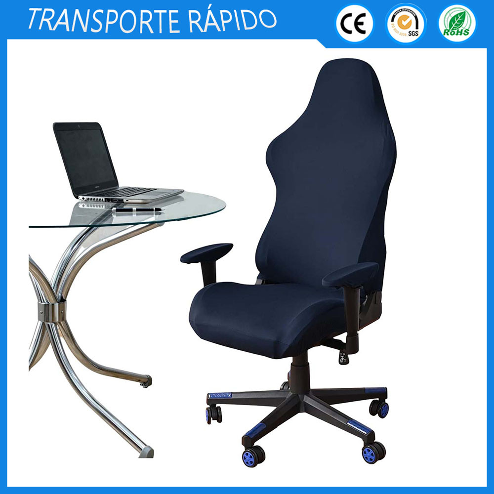 Conjunto de 4 peças Azul Marinho Office Capa De Cadeira De Computador,Macia Para Escritório,Protetor Removível Lavável