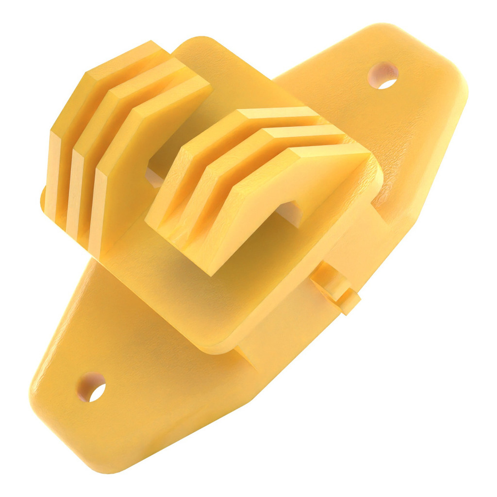 250un Isolador W Econômico 63mm Cerca Elétrica Anti-UV Fixação Rural Para Mourão Amarelo Uso Rural