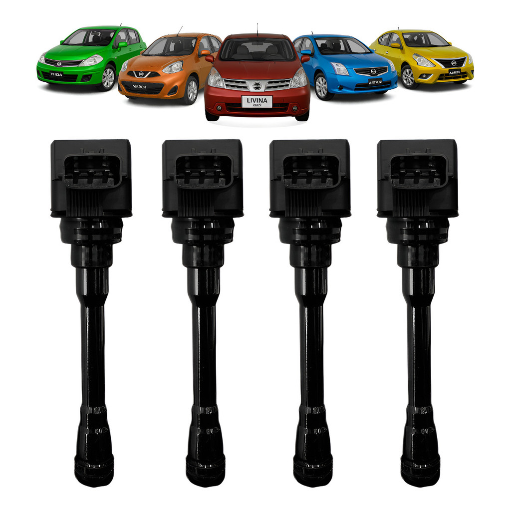 4 Bobina Ignição Nissan March 1.6 16v Flex 2012 À 2018