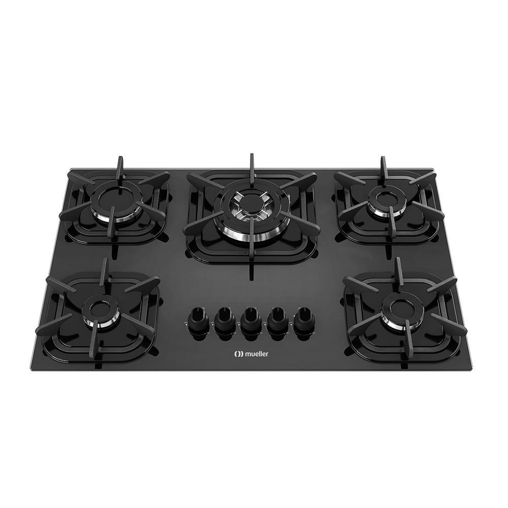 Cooktop Mueller Tripla Chama G5 5 Bocas Preto Bivolt Eficiente e Moderno para Sua Cozinha em Oferta na Shopee