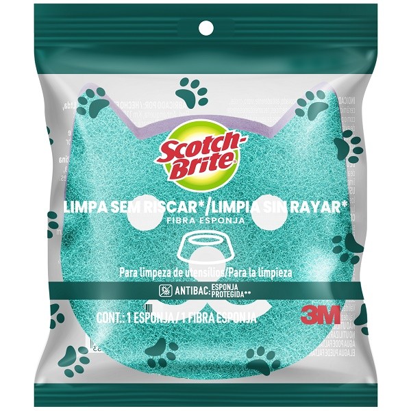 Esponja Nao Risca PETS SCOTCH Brite Gato em Oferta na Shopee