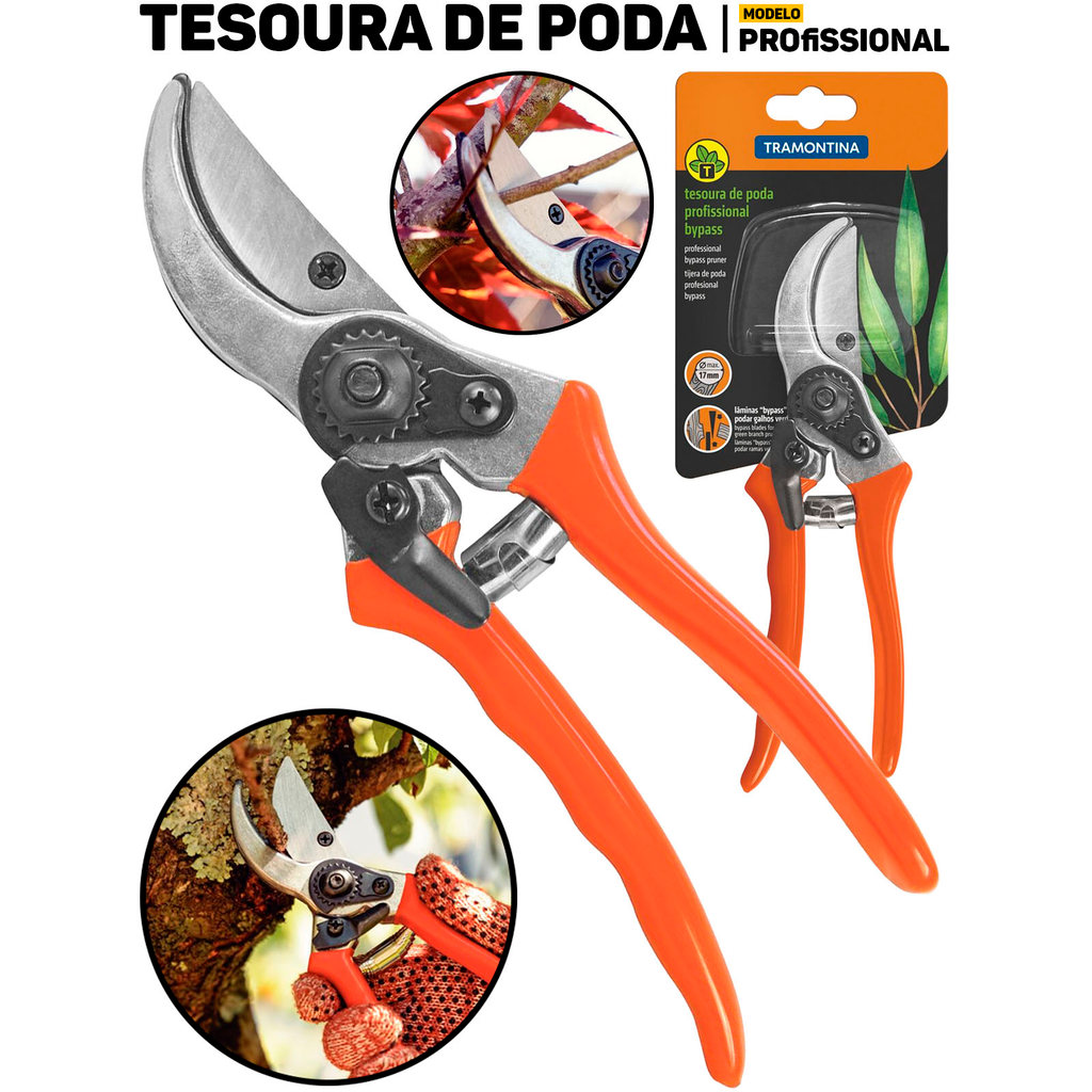 Tesoura De Poda Tramontina Lâmina De Aço Metálica Cabo Ergonômico P/ Jardinagem Arbustos Flores	 em Oferta na Shopee