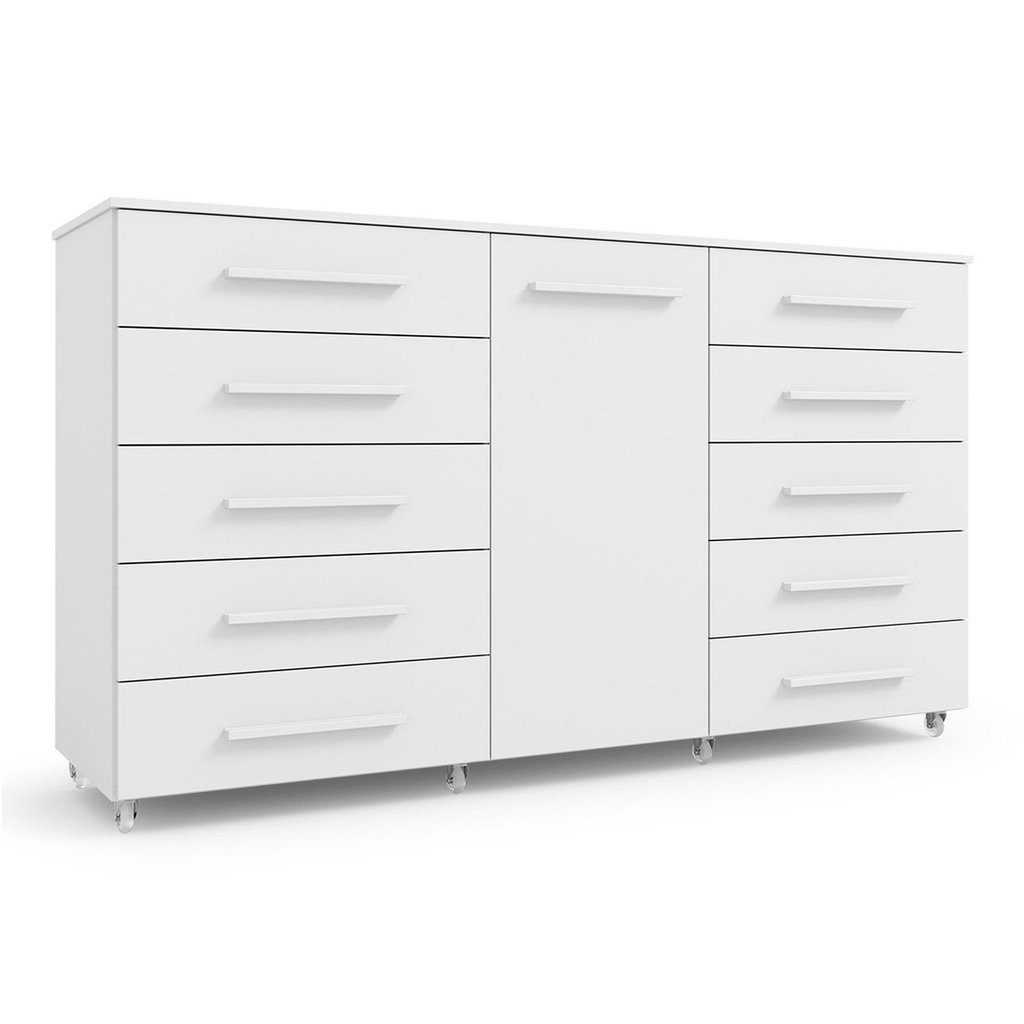 Cômoda para Quarto 10 Gavetas e 1 Porta Imperial Branco em Oferta na Shopee